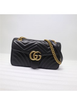 GG Marmont small matelassé shoulder bag black High